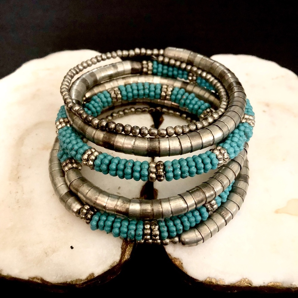 SPRING STREET BEAD & COIL BRACELET.